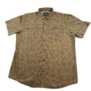 Howler Brothers Tidepool Tech Vent Shirt tan-colored tropical print Men’s Sz XL